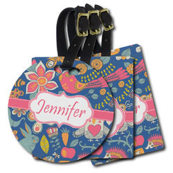 Owl & Hedgehog Plastic Luggage Tag (Personalized)