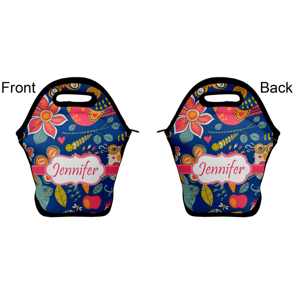 Owl & Hedgehog Lunch Bag - Front and Back