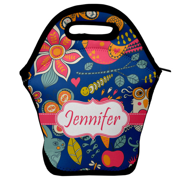 Custom Owl & Hedgehog Lunch Bag w/ Name or Text