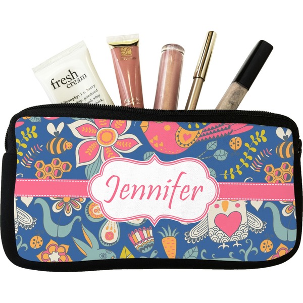 Custom Owl & Hedgehog Makeup / Cosmetic Bag (Personalized)
