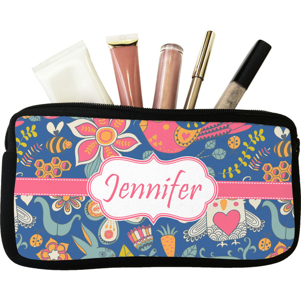 Custom Owl & Hedgehog Makeup / Cosmetic Bag (Personalized)