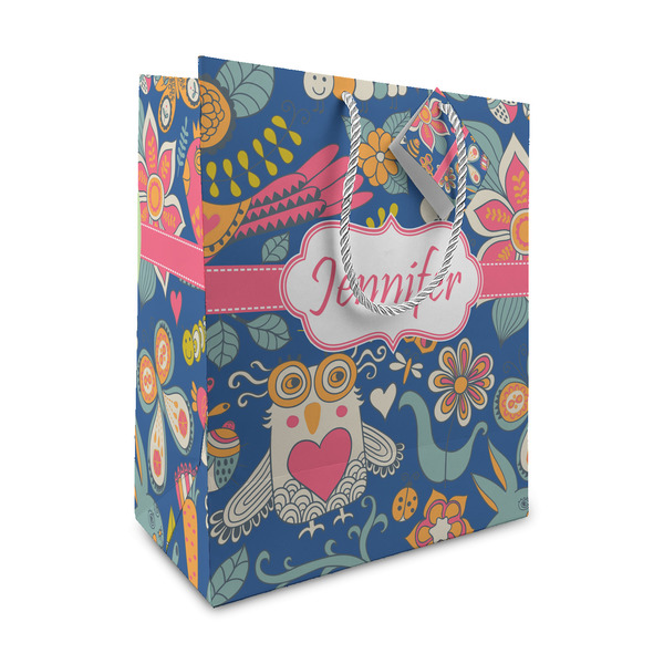 Custom Owl & Hedgehog Medium Gift Bag (Personalized)