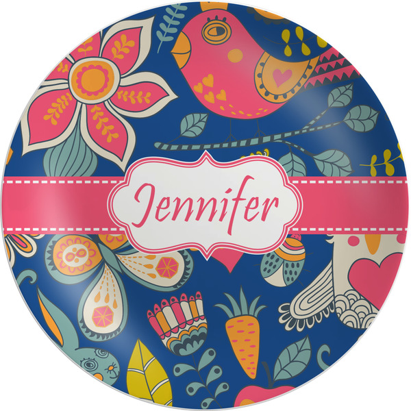 Custom Owl & Hedgehog Melamine Plate (Personalized)