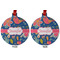 Owl & Hedgehog Metal Ball Ornament - Front and Back
