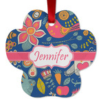 Owl & Hedgehog Metal Paw Ornament - Double Sided w/ Name or Text