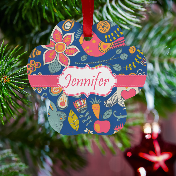 Owl & Hedgehog Metal Paw Ornament - Lifestyle