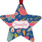 Owl & Hedgehog Metal Star Ornament - Double Sided w/ Name or Text