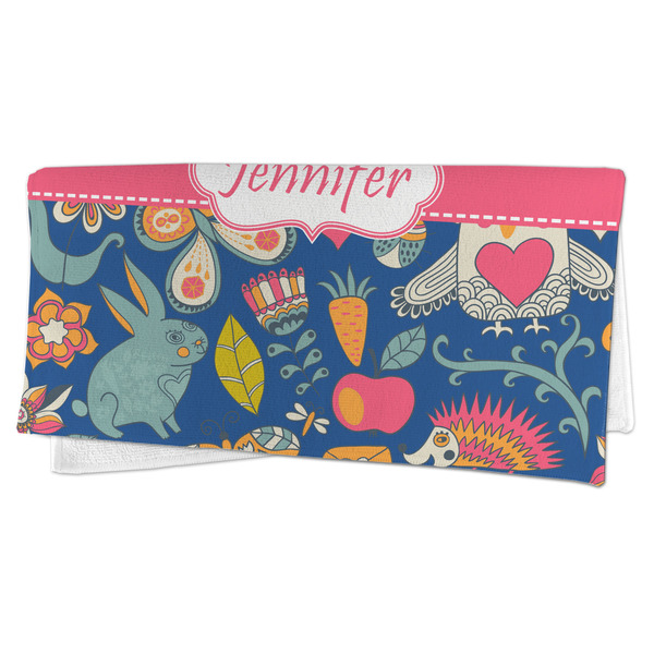 Owl & Hedgehog Microfiber Dish Rag - FOLDED (half)