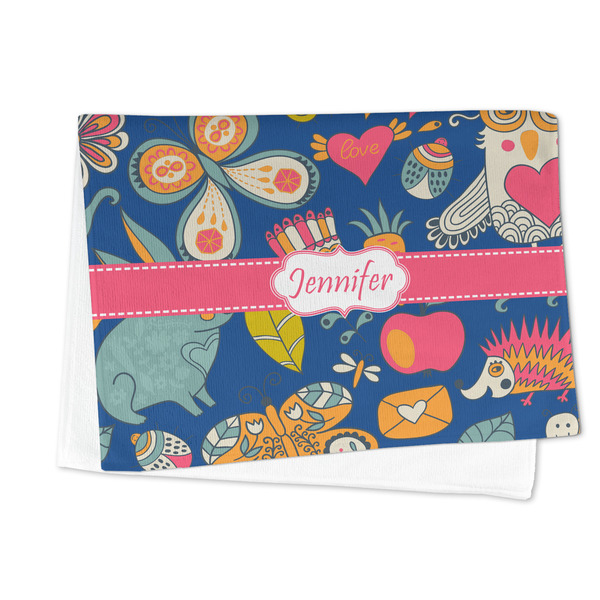 Owl & Hedgehog Microfiber Dish Towel - FOLDED HALF