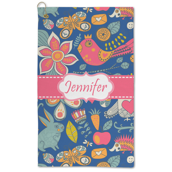 Custom Owl & Hedgehog Microfiber Golf Towel (Personalized)