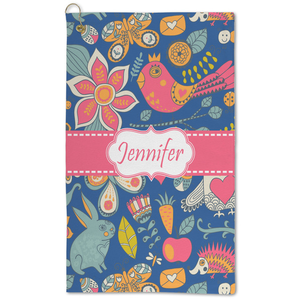 Custom Owl & Hedgehog Microfiber Golf Towel (Personalized)