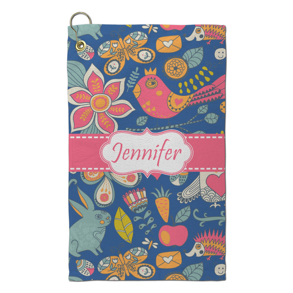 Custom Owl & Hedgehog Microfiber Golf Towel - Small (Personalized)