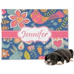 Owl & Hedgehog Dog Blanket - Large (Personalized)