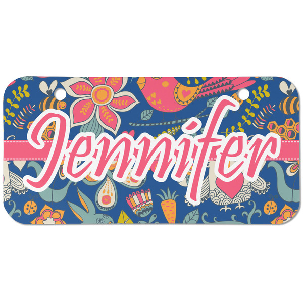 Custom Owl & Hedgehog Mini/Bicycle License Plate (2 Holes) (Personalized)