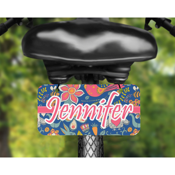 Owl & Hedgehog Mini License Plate on Bicycle - LIFESTYLE Two holes