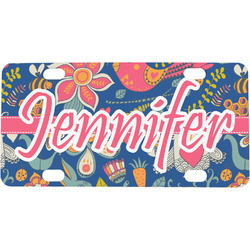 Owl & Hedgehog Mini / Bicycle License Plate (4 Holes) (Personalized)