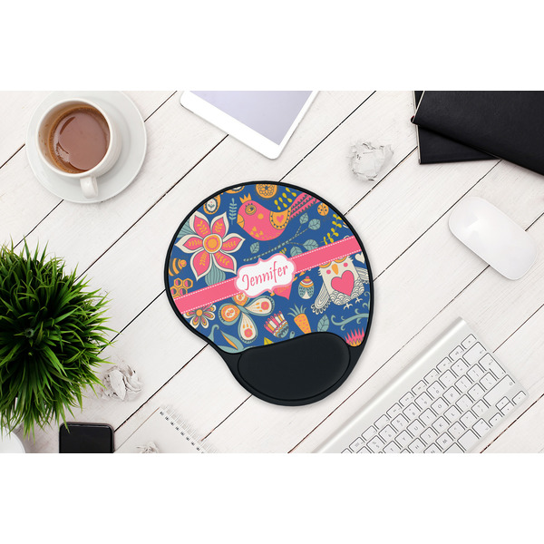 Owl & Hedgehog Mouse Pad with Wrist Rest - LIFESYTLE 1