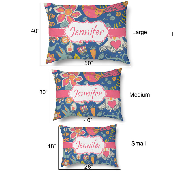 Owl & Hedgehog Outdoor Dog Beds - SIZE CHART