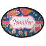 Owl & Hedgehog Iron On Oval Patch w/ Name or Text