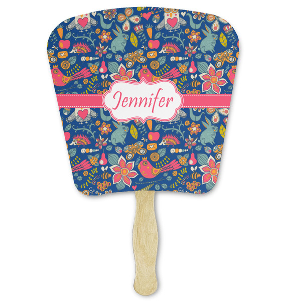 Custom Owl & Hedgehog Paper Fan (Personalized)