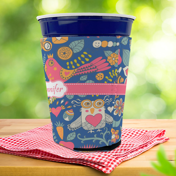 Owl & Hedgehog Party Cup Sleeves - with bottom - Lifestyle