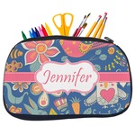 Owl & Hedgehog Neoprene Pencil Case - Medium w/ Name or Text