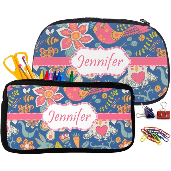 Owl & Hedgehog Pencil / School Supplies Bags Small and Medium