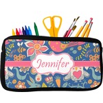 Owl & Hedgehog Neoprene Pencil Case - Small w/ Name or Text