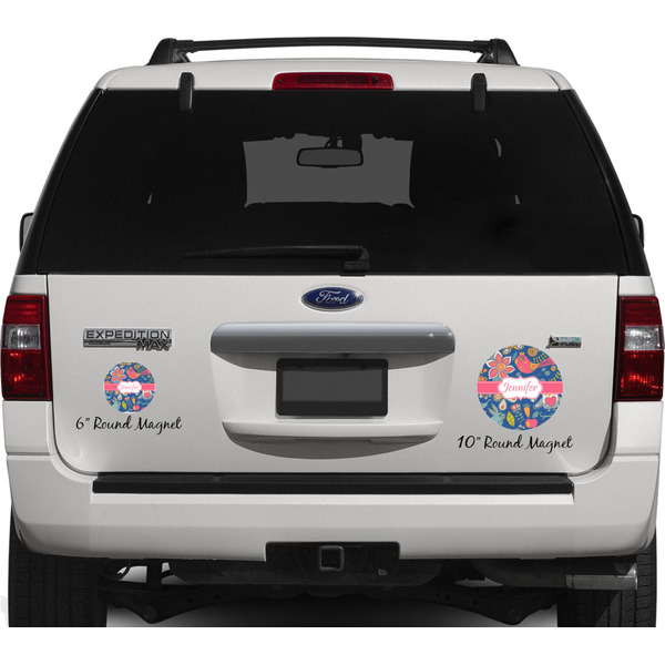 Owl & Hedgehog Personalized Car Magnets on Ford Explorer