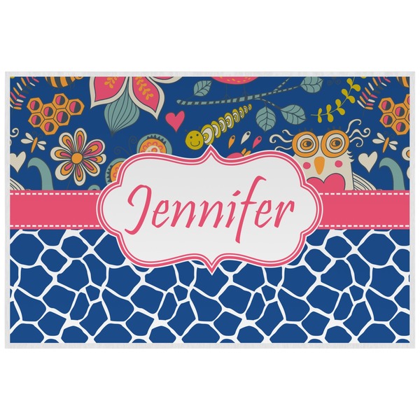 Owl & Hedgehog Personalized Placemat (Back)