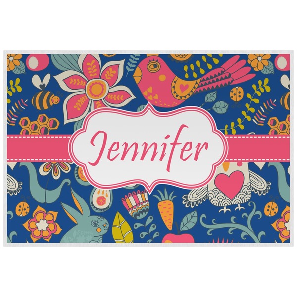 Custom Owl & Hedgehog Laminated Placemat w/ Name or Text