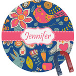 Owl & Hedgehog Round Fridge Magnet (Personalized)