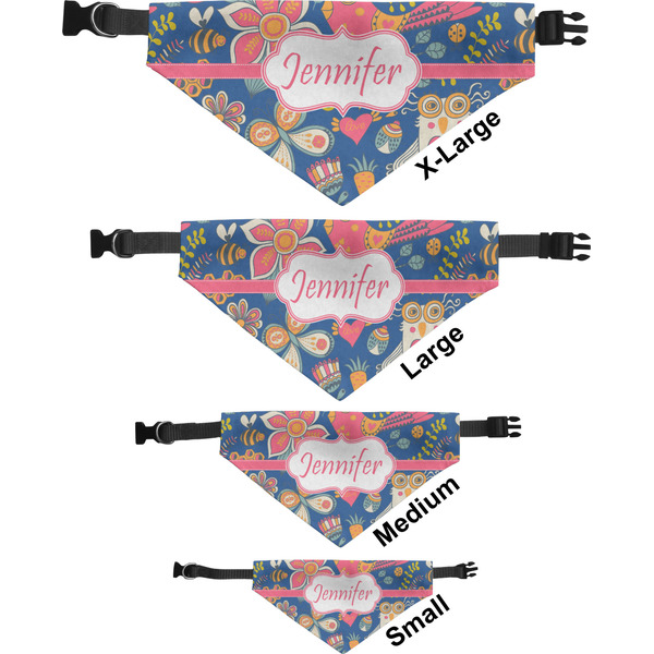 Owl & Hedgehog Pet Bandana Sizes