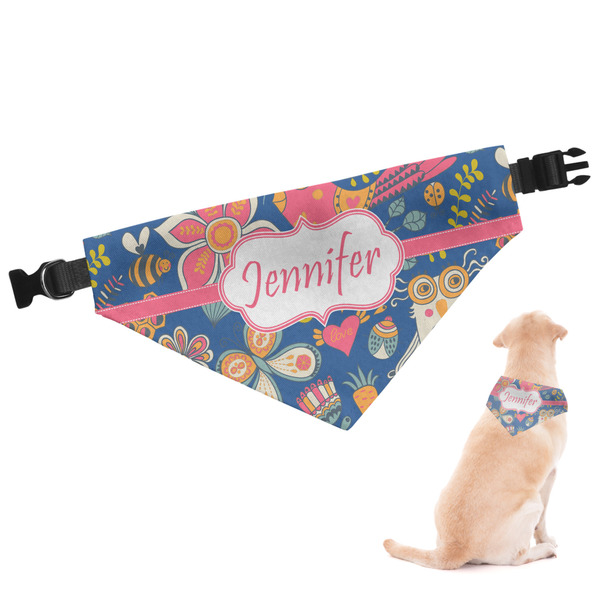 Custom Owl & Hedgehog Dog Bandana - Small (Personalized)