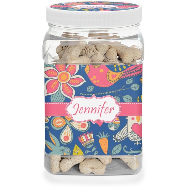 Custom Owl & Hedgehog Dog Treat Jar (Personalized)