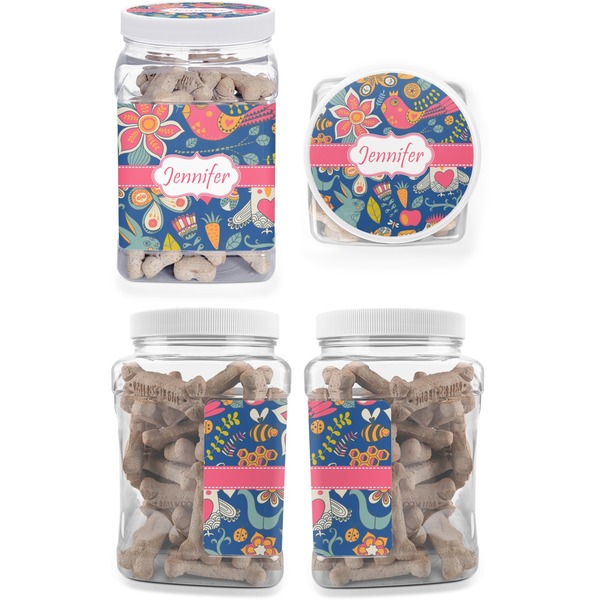 Owl & Hedgehog Pet Treat Jar - Multiple Angles