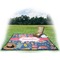 Owl & Hedgehog Picnic Blanket - with Basket Hat and Book - in Use