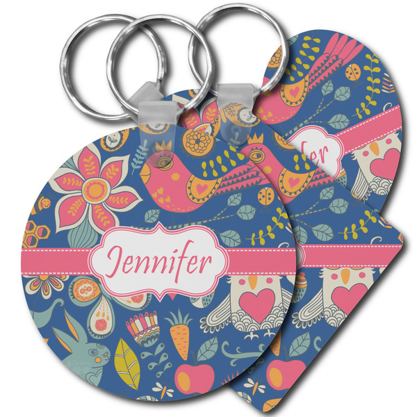 Custom Owl & Hedgehog Plastic Keychain (Personalized)