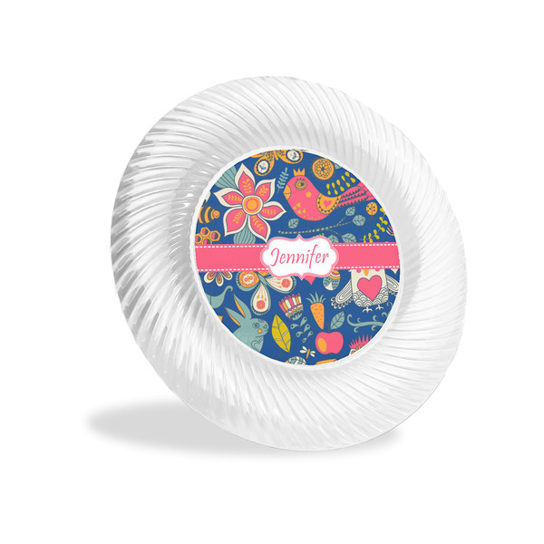 Custom Owl & Hedgehog Plastic Party Appetizer & Dessert Plates - 6" (Personalized)