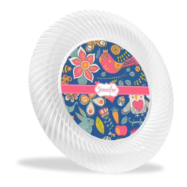 Custom Owl & Hedgehog Plastic Party Dinner Plates - 10" (Personalized)