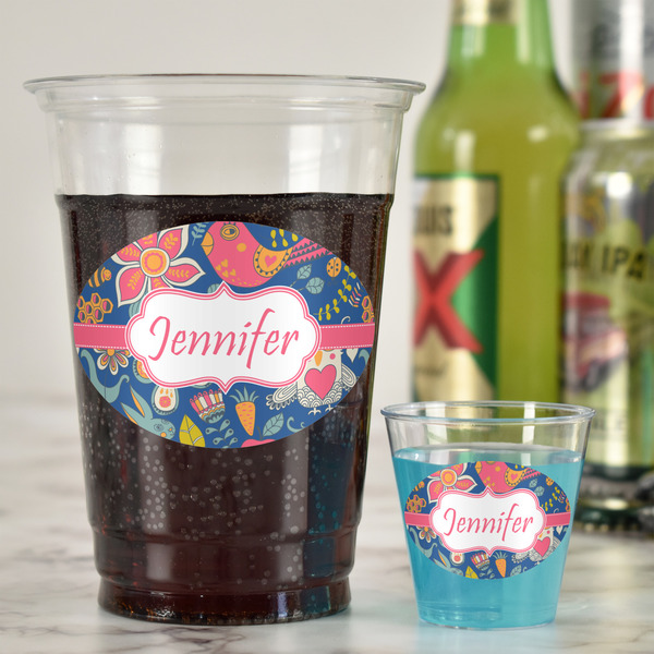 Owl & Hedgehog Plastic Shot Glasses - In Context