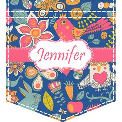 Owl & Hedgehog Iron On Faux Pocket (Personalized)