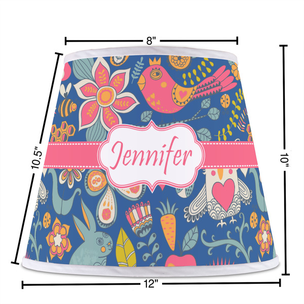 Owl & Hedgehog Poly Film Empire Lampshade - Dimensions