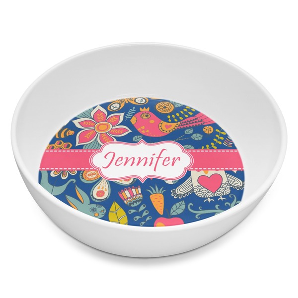 Custom Owl & Hedgehog Melamine Bowl - 8 oz (Personalized)