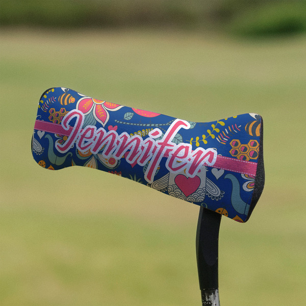 Owl & Hedgehog Putter Cover - On Putter