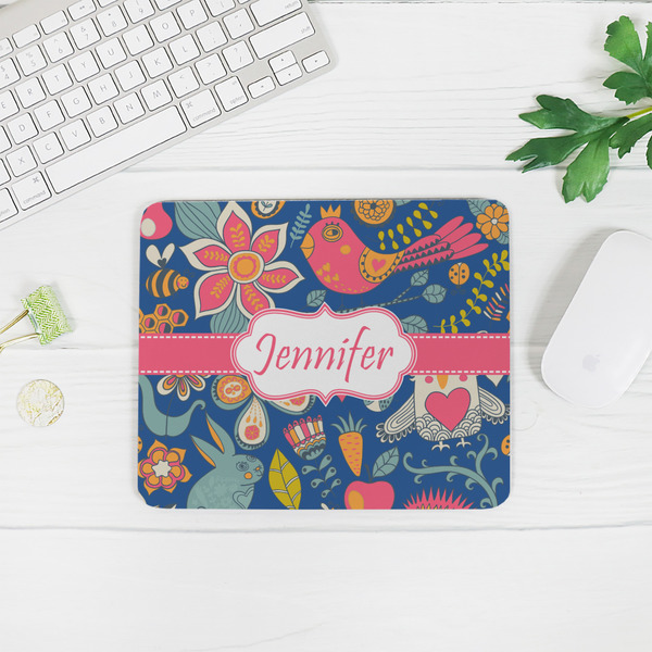 Owl & Hedgehog Rectangular Mouse Pad - LIFESTYLE 2