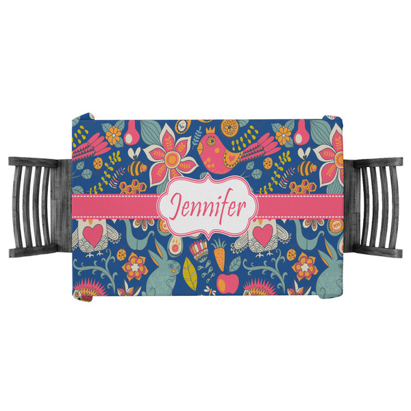 Custom Owl & Hedgehog Tablecloth - 58"x58" (Personalized)