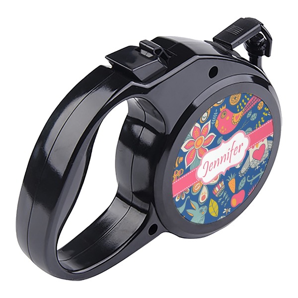 Owl & Hedgehog Retractable Dog Leash - Angle