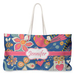 Owl & Hedgehog Large Tote Bag with Rope Handles (Personalized)