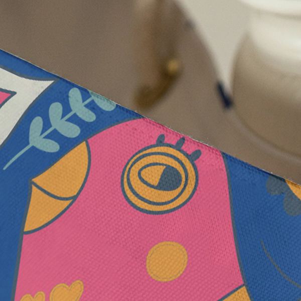 Owl & Hedgehog Large Rope Tote - Close Up View